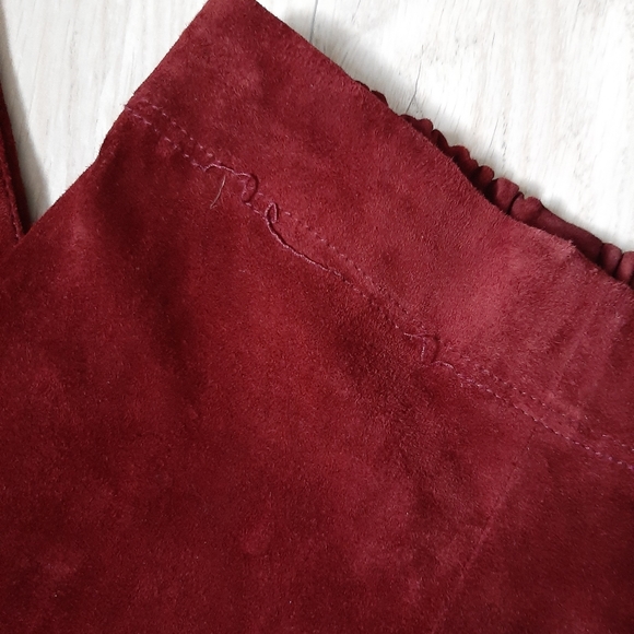 Joseph burgundy stretchy pants suede - Picture 3 of 7
